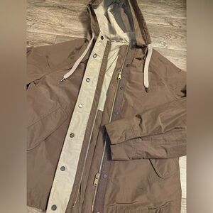 Brunello Cucinelli hooded rain jacket outwear beige water resist double zipper